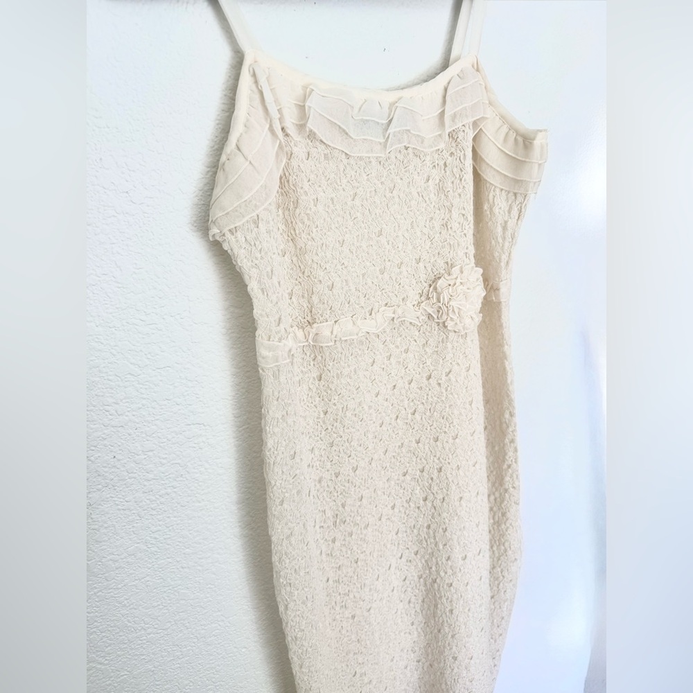 Johnny Was Vintage Lace Crochet Ruffle Coquette Romantic Y2K 90s Coastal Dress - Picture 3 of 8